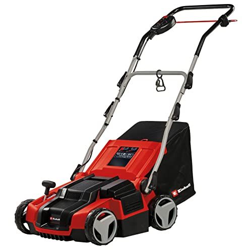 Einhell GE-SA 1435/1 : Électrique, 1 400 W, largeur de travail de 35 cm, profondeur réglable sur 4 niveaux, bac collecteur de 28 L.